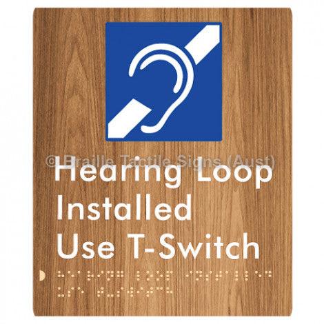 Braille Sign Hearing Loop Installed Use T-Switch - Braille Tactile Signs Aust. - BTS296-wdg - Custom Signs - Fast Shipping - High Quality - Australian Made &amp; Owned