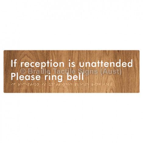 Braille Sign If Reception Is Unattended Please Ring Bell - Braille Tactile Signs Aust. - BTS106-wdg - Custom Signs - Fast Shipping - High Quality - Australian Made &amp; Owned