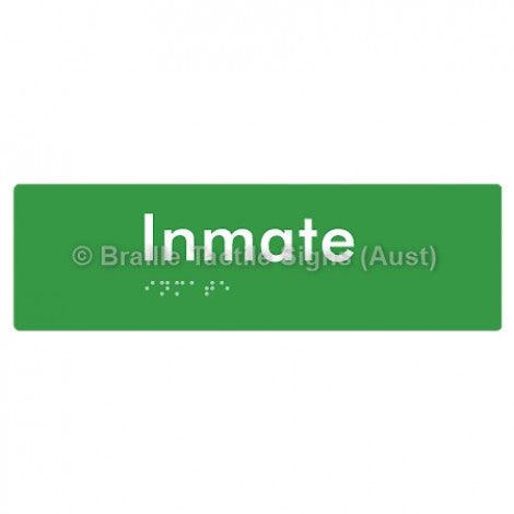 Braille Sign Inmate - Braille Tactile Signs Aust. - BTS219-grn - Custom Signs - Fast Shipping - High Quality - Australian Made &amp; Owned