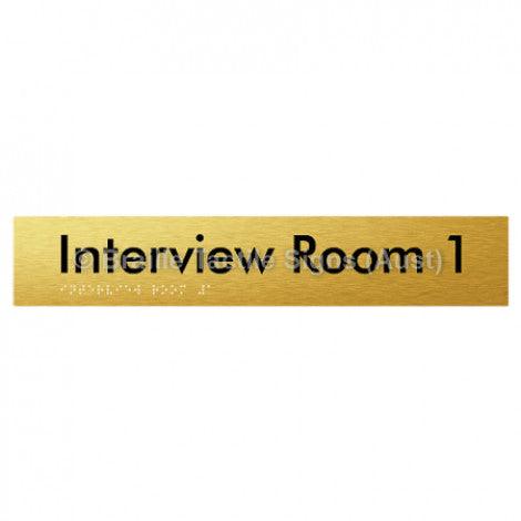 Braille Sign Interview Room 1 - Braille Tactile Signs Aust. - BTS250-01-aliG - Custom Signs - Fast Shipping - High Quality - Australian Made &amp; Owned