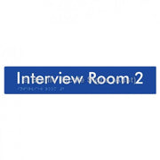 Braille Sign Interview Room 2 - Braille Tactile Signs Aust. - BTS250-02-blu - Custom Signs - Fast Shipping - High Quality - Australian Made &amp; Owned