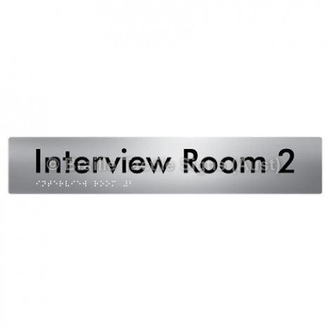 Braille Sign Interview Room 2 - Braille Tactile Signs Aust. - BTS250-02-aliS - Custom Signs - Fast Shipping - High Quality - Australian Made &amp; Owned