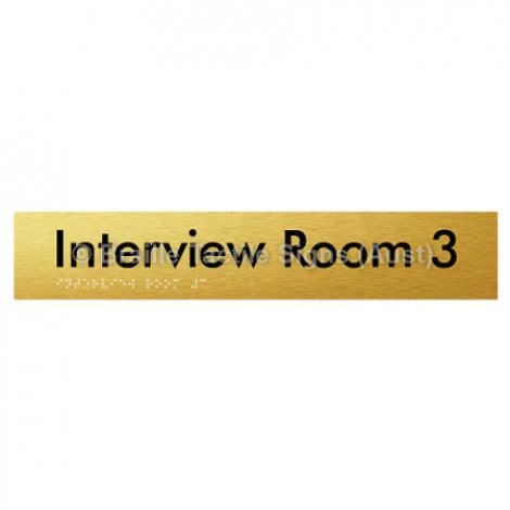 Braille Sign Interview Room 3 - Braille Tactile Signs Aust. - BTS250-03-aliG - Custom Signs - Fast Shipping - High Quality - Australian Made &amp; Owned