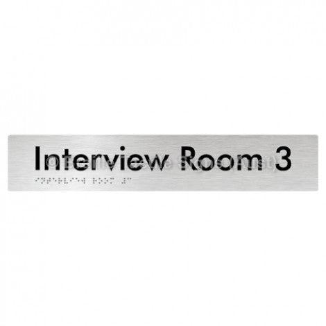 Braille Sign Interview Room 3 - Braille Tactile Signs Aust. - BTS250-03-aliB - Custom Signs - Fast Shipping - High Quality - Australian Made &amp; Owned