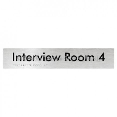 Braille Sign Interview Room 4 - Braille Tactile Signs Aust. - BTS250-04-aliB - Custom Signs - Fast Shipping - High Quality - Australian Made &amp; Owned