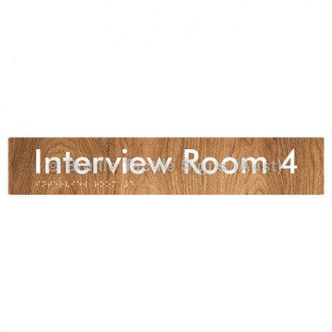 Braille Sign Interview Room 4 - Braille Tactile Signs Aust. - BTS250-04-wdg - Custom Signs - Fast Shipping - High Quality - Australian Made &amp; Owned