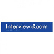 Braille Sign Interview Room - Braille Tactile Signs Aust. - BTS250-blu - Custom Signs - Fast Shipping - High Quality - Australian Made &amp; Owned
