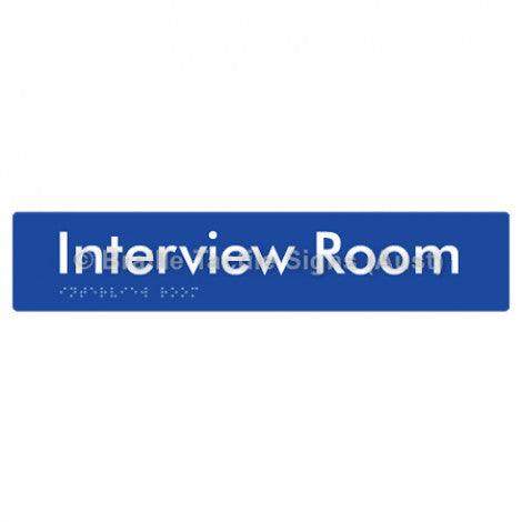 Braille Sign Interview Room - Braille Tactile Signs Aust. - BTS250-blu - Custom Signs - Fast Shipping - High Quality - Australian Made &amp; Owned