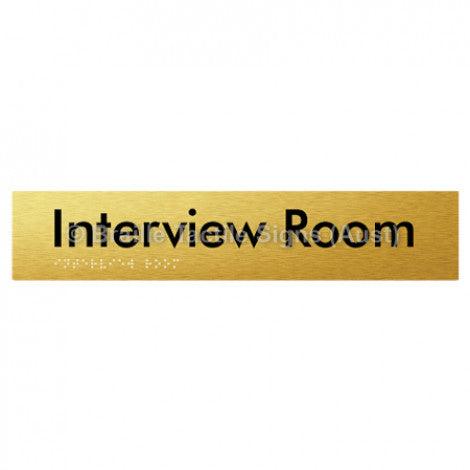 Braille Sign Interview Room - Braille Tactile Signs Aust. - BTS250-aliG - Custom Signs - Fast Shipping - High Quality - Australian Made &amp; Owned