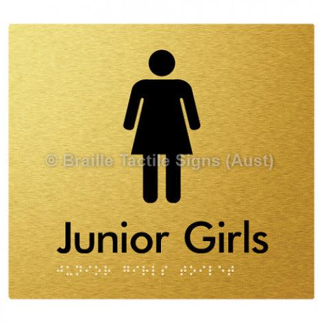 Braille Sign Junior Girls Toilet - Braille Tactile Signs Aust. - BTS142-aliG - Custom Signs - Fast Shipping - High Quality - Australian Made &amp; Owned