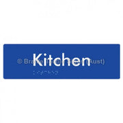 Braille Sign Kitchen - Braille Tactile Signs Aust. - BTS155-blu - Custom Signs - Fast Shipping - High Quality - Australian Made &amp; Owned