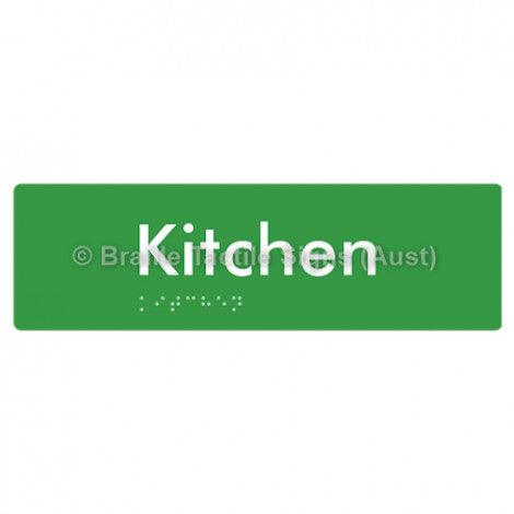 Braille Sign Kitchen - Braille Tactile Signs Aust. - BTS155-grn - Custom Signs - Fast Shipping - High Quality - Australian Made &amp; Owned