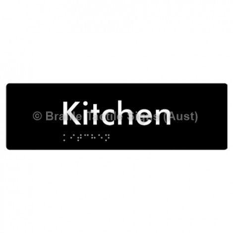 Braille Sign Kitchen - Braille Tactile Signs Aust. - BTS155-blk - Custom Signs - Fast Shipping - High Quality - Australian Made &amp; Owned