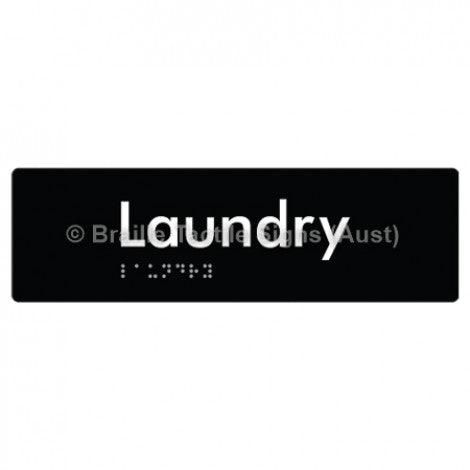 Braille Sign Laundry - Braille Tactile Signs Aust. - BTS371-blk - Custom Signs - Fast Shipping - High Quality - Australian Made &amp; Owned