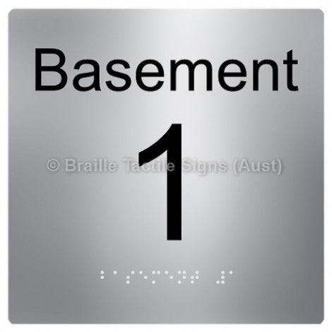 Braille Sign Level Sign - Basement 1 - Braille Tactile Signs Aust. - BTS272-BM-1-aliS - Custom Signs - Fast Shipping - High Quality - Australian Made &amp; Owned