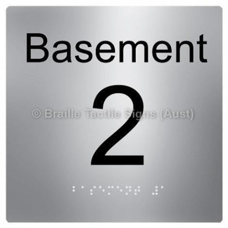 Braille Sign Level Sign - Basement 2 - Braille Tactile Signs Aust. - BTS272-BM-2-aliS - Custom Signs - Fast Shipping - High Quality - Australian Made &amp; Owned