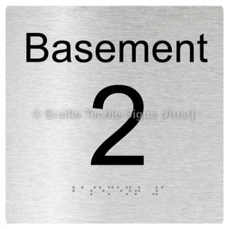 Braille Sign Level Sign - Basement 2 - Braille Tactile Signs Aust. - BTS272-BM-2-aliB - Custom Signs - Fast Shipping - High Quality - Australian Made &amp; Owned