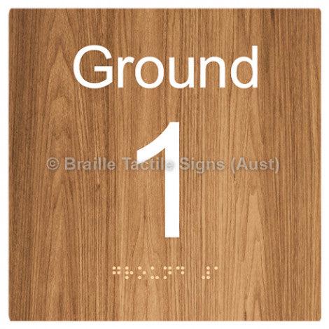 Braille Sign Level Sign - Ground 1 - Braille Tactile Signs Aust. - BTS272-G-1-wdg - Custom Signs - Fast Shipping - High Quality - Australian Made &amp; Owned