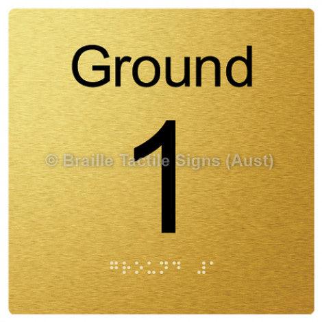 Braille Sign Level Sign - Ground 1 - Braille Tactile Signs Aust. - BTS272-G-1-aliG - Custom Signs - Fast Shipping - High Quality - Australian Made &amp; Owned