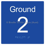 Braille Sign Level Sign - Ground 2 - Braille Tactile Signs Aust. - BTS272-G-2-blu - Custom Signs - Fast Shipping - High Quality - Australian Made &amp; Owned