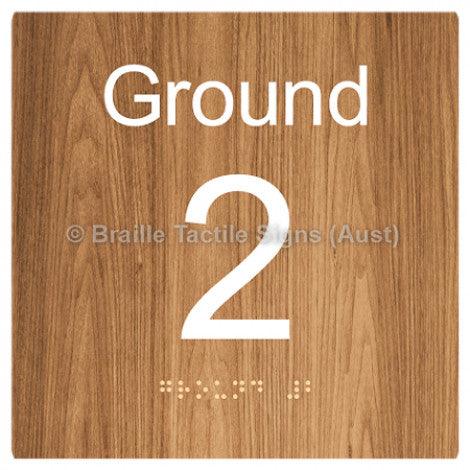 Braille Sign Level Sign - Ground 2 - Braille Tactile Signs Aust. - BTS272-G-2-wdg - Custom Signs - Fast Shipping - High Quality - Australian Made &amp; Owned