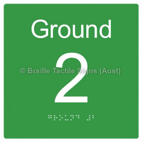 Braille Sign Level Sign - Ground 2 - Braille Tactile Signs Aust. - BTS272-G-2-grn - Custom Signs - Fast Shipping - High Quality - Australian Made &amp; Owned