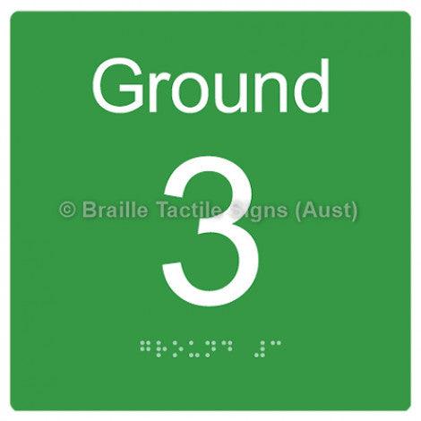 Braille Sign Level Sign - Ground 3 - Braille Tactile Signs Aust. - BTS272-G-3-blu - Custom Signs - Fast Shipping - High Quality - Australian Made &amp; Owned