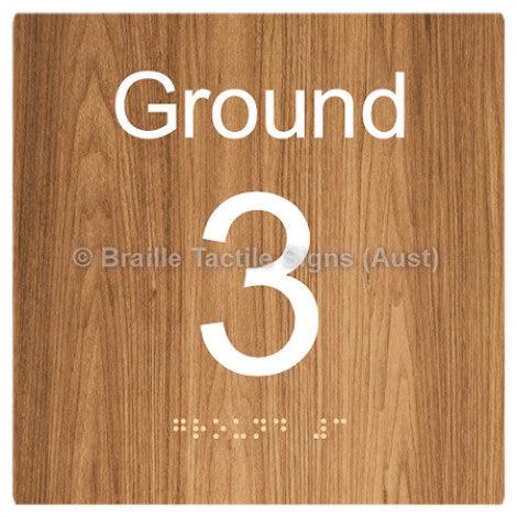 Braille Sign Level Sign - Ground 3 - Braille Tactile Signs Aust. - BTS272-G-3-wdg - Custom Signs - Fast Shipping - High Quality - Australian Made &amp; Owned