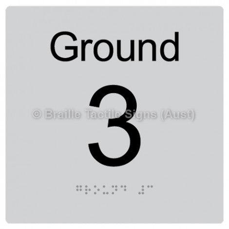 Braille Sign Level Sign - Ground 3 - Braille Tactile Signs Aust. - BTS272-G-3-slv - Custom Signs - Fast Shipping - High Quality - Australian Made &amp; Owned