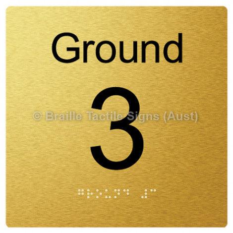 Braille Sign Level Sign - Ground 3 - Braille Tactile Signs Aust. - BTS272-G-3-aliG - Custom Signs - Fast Shipping - High Quality - Australian Made &amp; Owned