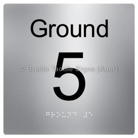 Braille Sign Level Sign - Ground 5 - Braille Tactile Signs Aust. - BTS272-G-5-aliS - Custom Signs - Fast Shipping - High Quality - Australian Made &amp; Owned