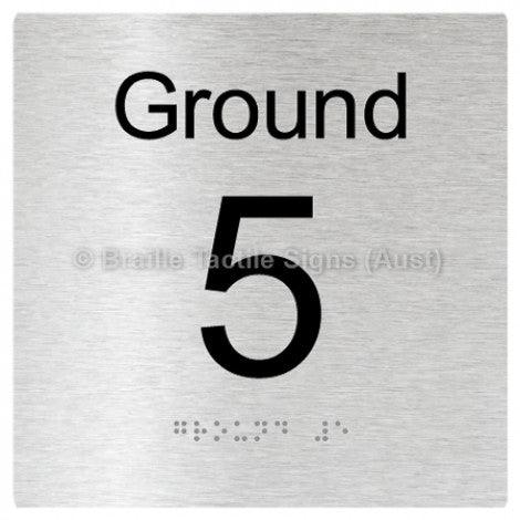 Braille Sign Level Sign - Ground 5 - Braille Tactile Signs Aust. - BTS272-G-5-aliB - Custom Signs - Fast Shipping - High Quality - Australian Made &amp; Owned