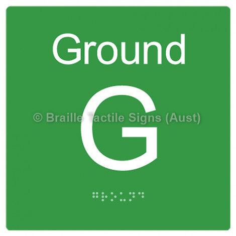 Braille Sign Level Sign - Ground - Braille Tactile Signs Aust. - BTS272-GF-grn - Custom Signs - Fast Shipping - High Quality - Australian Made &amp; Owned