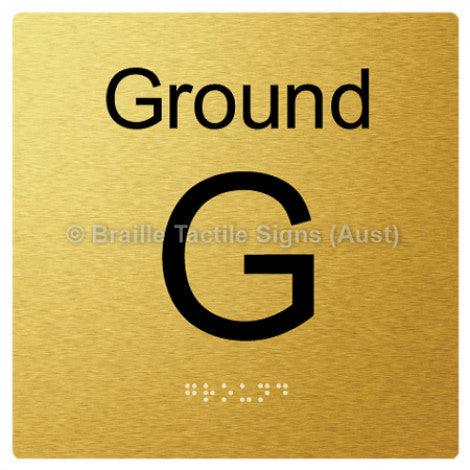 Braille Sign Level Sign - Ground - Braille Tactile Signs Aust. - BTS272-GF-aliG - Custom Signs - Fast Shipping - High Quality - Australian Made &amp; Owned