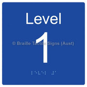 Braille Sign Level Sign - Level 1 - Braille Tactile Signs Aust. - BTS272-01-blu - Custom Signs - Fast Shipping - High Quality - Australian Made &amp; Owned