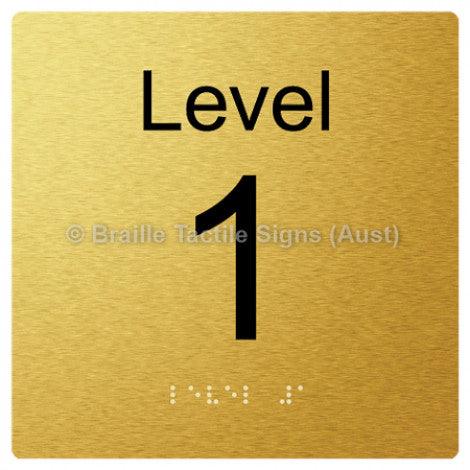 Braille Sign Level Sign - Level 1 - Braille Tactile Signs Aust. - BTS272-01-aliG - Custom Signs - Fast Shipping - High Quality - Australian Made &amp; Owned