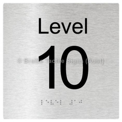 Braille Sign Level Sign - Level 10 - Braille Tactile Signs Aust. - BTS272-10-aliB - Custom Signs - Fast Shipping - High Quality - Australian Made &amp; Owned