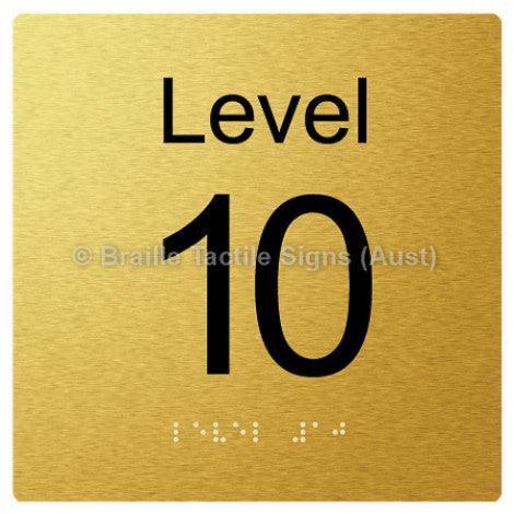 Braille Sign Level Sign - Level 10 - Braille Tactile Signs Aust. - BTS272-10-aliG - Custom Signs - Fast Shipping - High Quality - Australian Made &amp; Owned