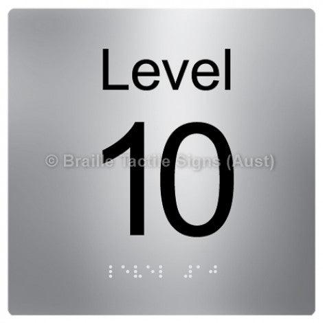 Braille Sign Level Sign - Level 10 - Braille Tactile Signs Aust. - BTS272-10-aliS - Custom Signs - Fast Shipping - High Quality - Australian Made &amp; Owned