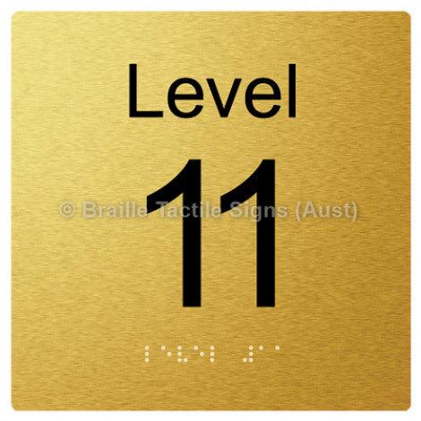 Braille Sign Level Sign - Level 11 - Braille Tactile Signs Aust. - BTS272-11-blu - Custom Signs - Fast Shipping - High Quality - Australian Made &amp; Owned