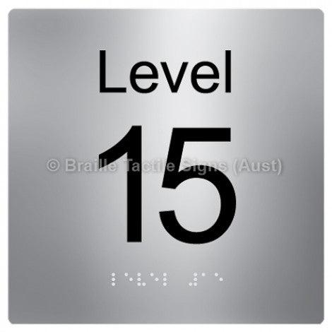 Braille Sign Level Sign - Level 15 - Braille Tactile Signs Aust. - BTS272-15-aliS - Custom Signs - Fast Shipping - High Quality - Australian Made &amp; Owned