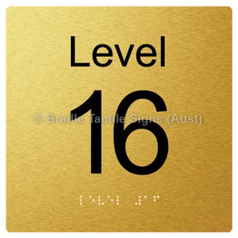 Braille Sign Level Sign - Level 16 - Braille Tactile Signs Aust. - BTS272-16-aliG - Custom Signs - Fast Shipping - High Quality - Australian Made &amp; Owned