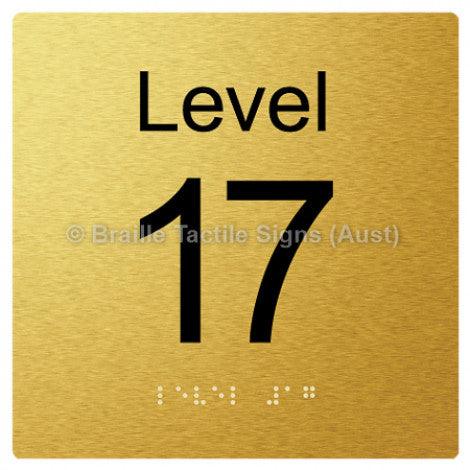 Braille Sign Level Sign - Level 17 - Braille Tactile Signs Aust. - BTS272-17-aliG - Custom Signs - Fast Shipping - High Quality - Australian Made &amp; Owned