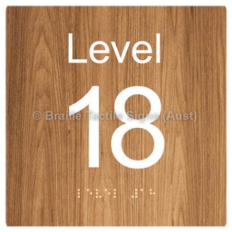 Braille Sign Level Sign - Level 18 - Braille Tactile Signs Aust. - BTS272-18-wdg - Custom Signs - Fast Shipping - High Quality - Australian Made &amp; Owned