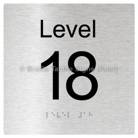 Braille Sign Level Sign - Level 18 - Braille Tactile Signs Aust. - BTS272-18-aliB - Custom Signs - Fast Shipping - High Quality - Australian Made &amp; Owned