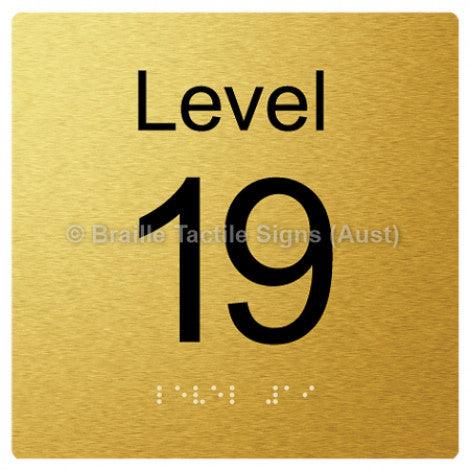 Braille Sign Level Sign - Level 19 - Braille Tactile Signs Aust. - BTS272-19-aliG - Custom Signs - Fast Shipping - High Quality - Australian Made &amp; Owned