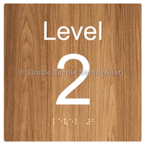 Braille Sign Level Sign - Level 2 - Braille Tactile Signs Aust. - BTS272-02-wdg - Custom Signs - Fast Shipping - High Quality - Australian Made &amp; Owned