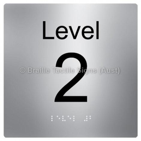 Braille Sign Level Sign - Level 2 - Braille Tactile Signs Aust. - BTS272-02-aliS - Custom Signs - Fast Shipping - High Quality - Australian Made &amp; Owned