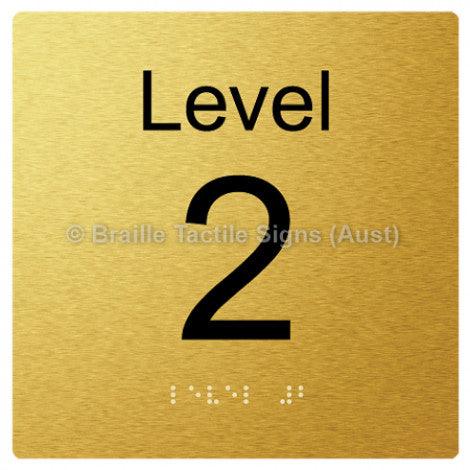 Braille Sign Level Sign - Level 2 - Braille Tactile Signs Aust. - BTS272-02-aliG - Custom Signs - Fast Shipping - High Quality - Australian Made &amp; Owned