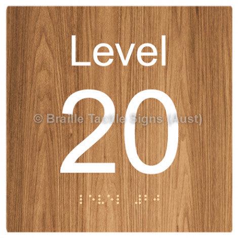 Braille Sign Level Sign - Level 20 - Braille Tactile Signs Aust. - BTS272-20-wdg - Custom Signs - Fast Shipping - High Quality - Australian Made &amp; Owned